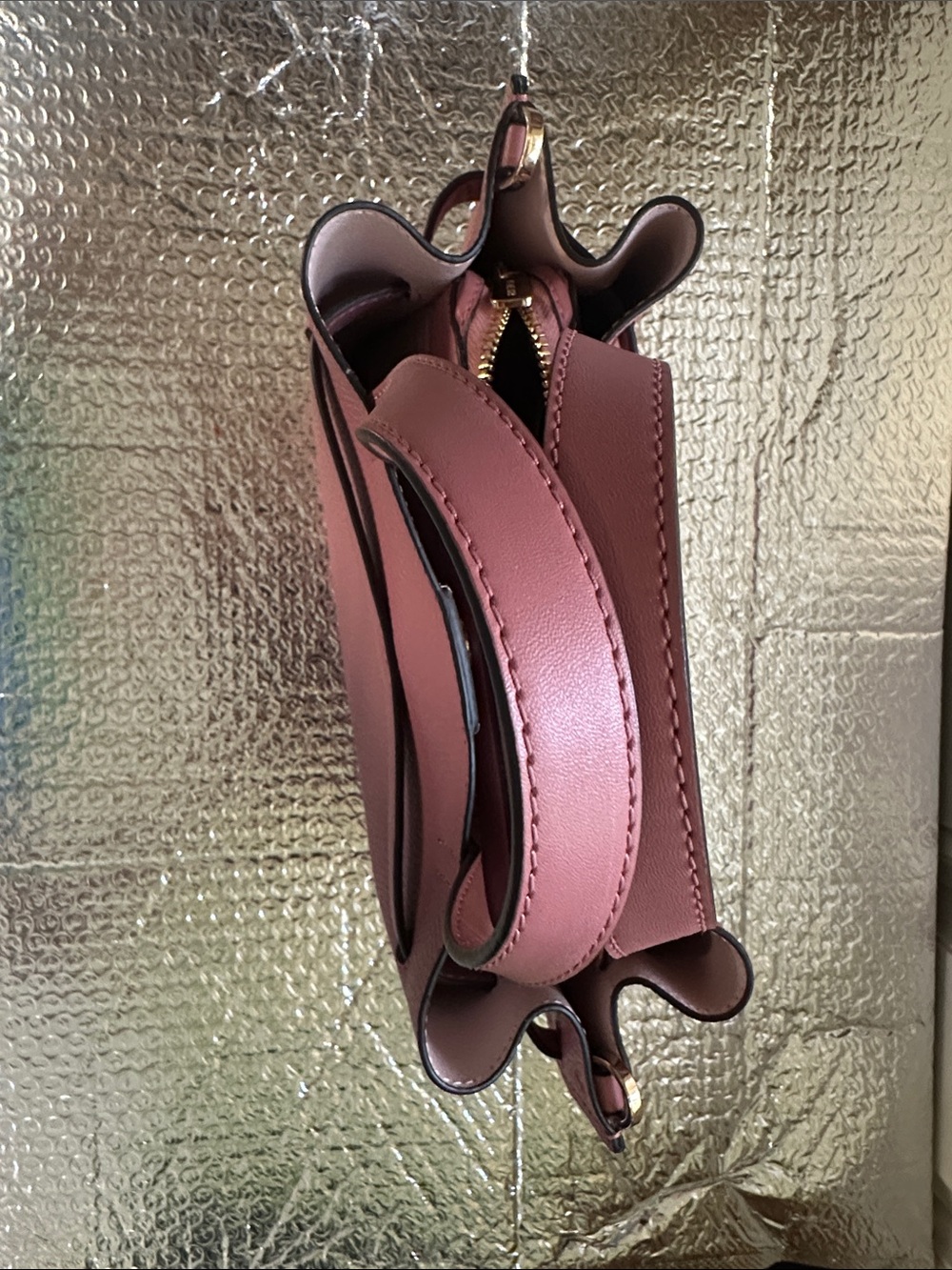 Michael Kors Dusty Rose Leather Satchel with Gold Hardware - Picture 3 of 9